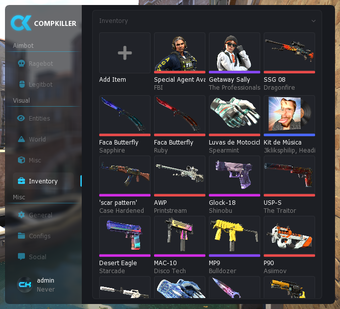 Rage Cheat Inventory Changer
